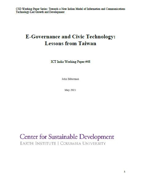 E-Governance and Civic Technology: Lessons from Taiwan