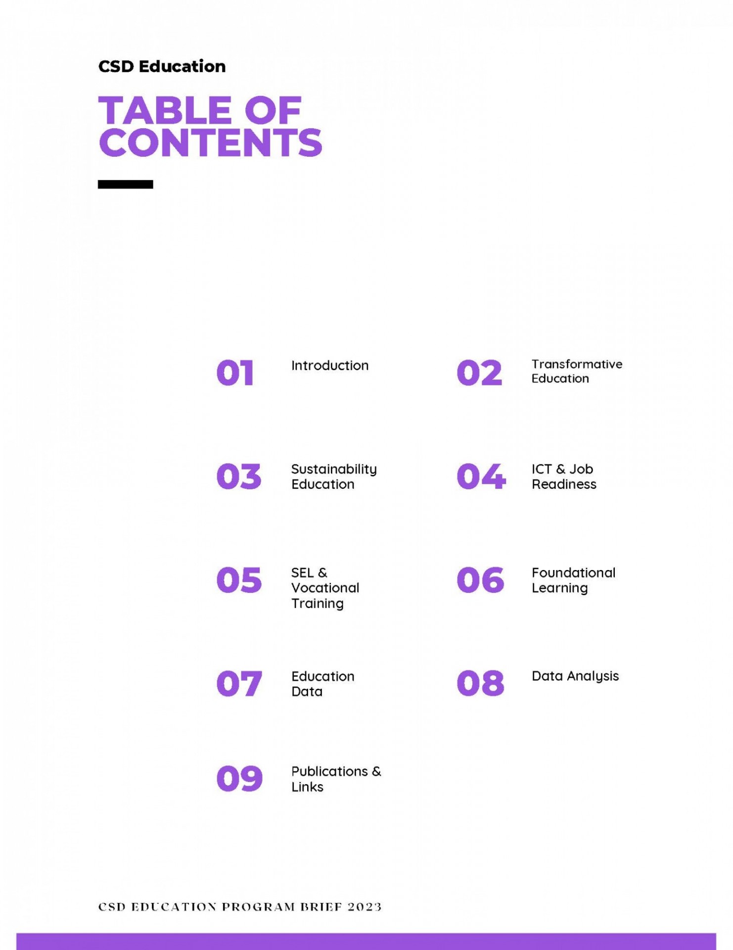 Table of Contents