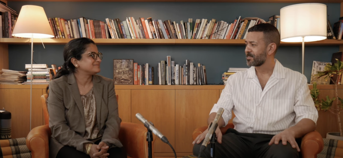 Dr. Radkhika Iyengar sitting with Mohamed Elshahed