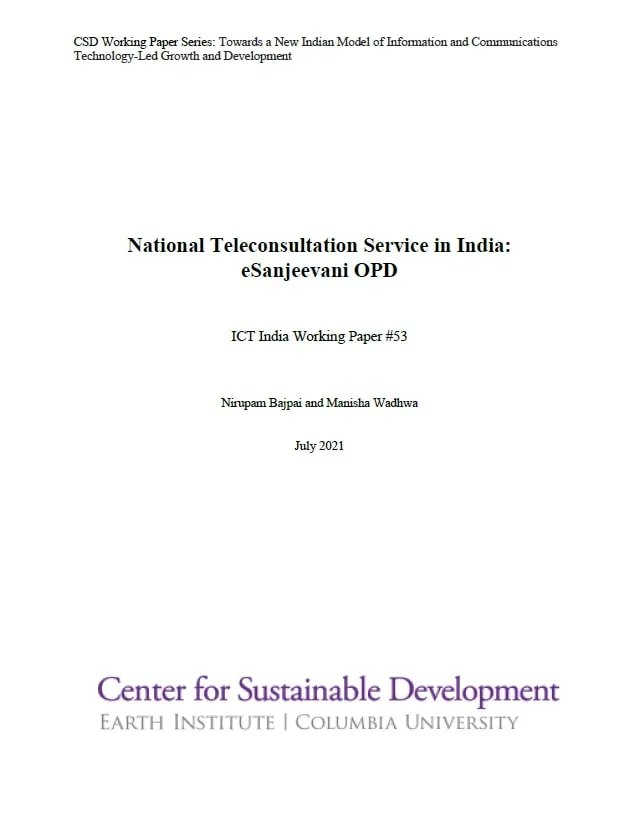 National Teleconsultation Service in India: eSanjeevani OPD