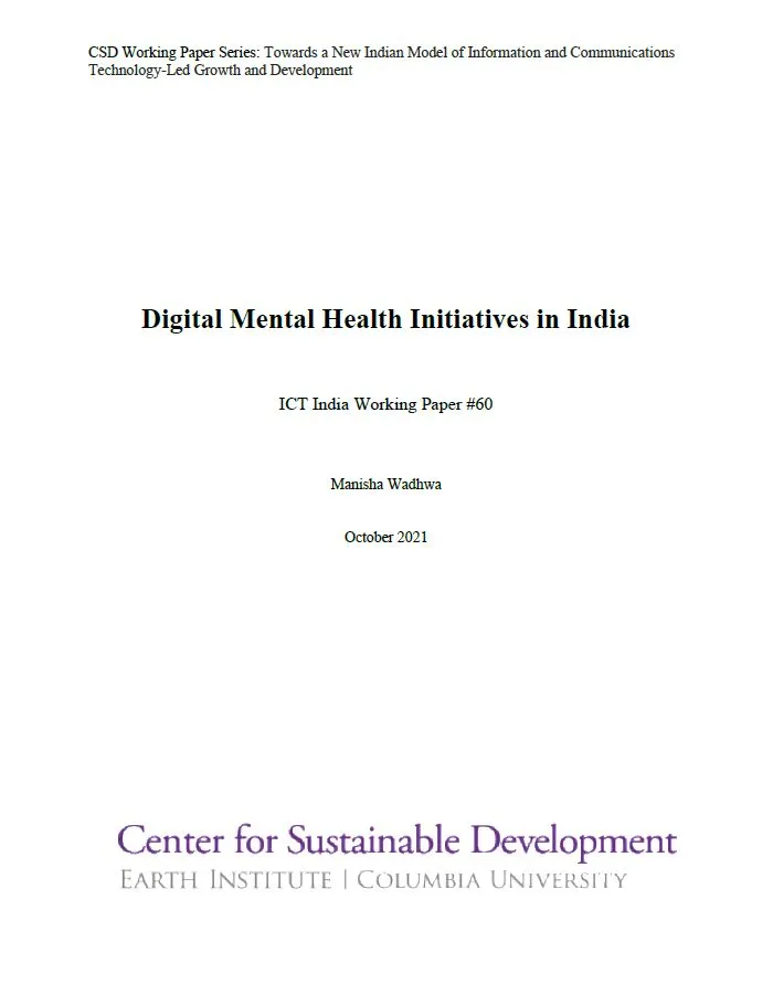 Digital Mental Health Initiatives in India