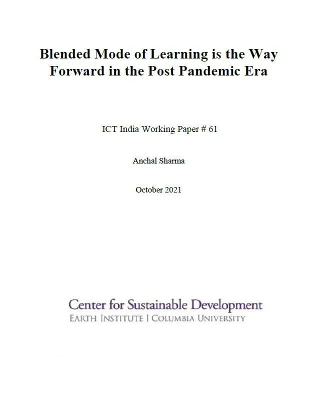 Blended Mode of Learning is the Way Forward in the Post Pandemic Era