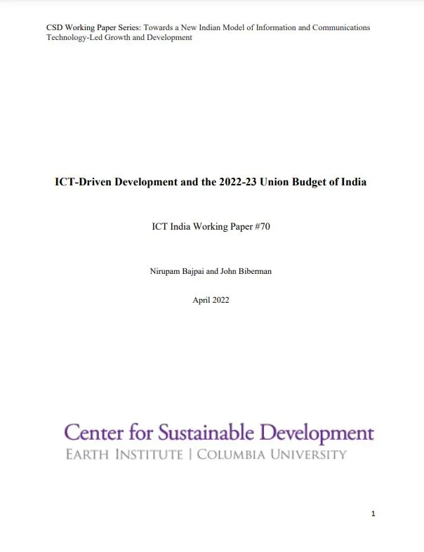 ICT-Driven Development and the 2022-23 Union Budget of India