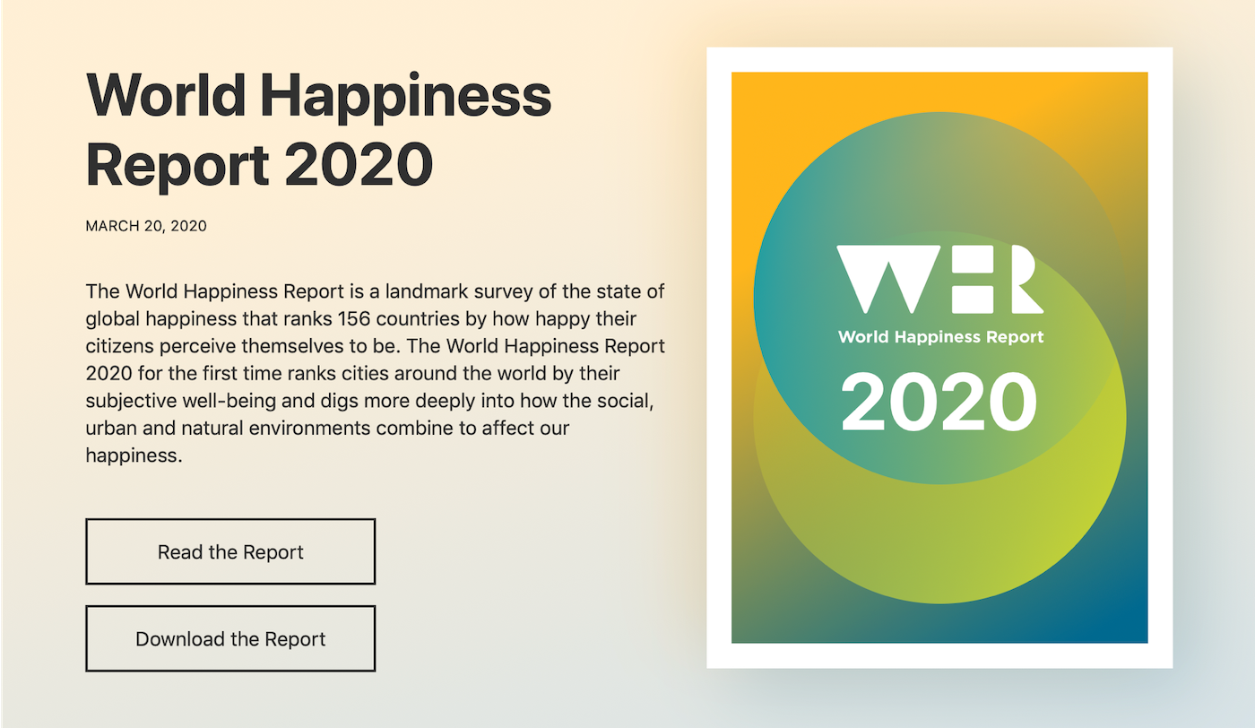 World Happiness Report 2020