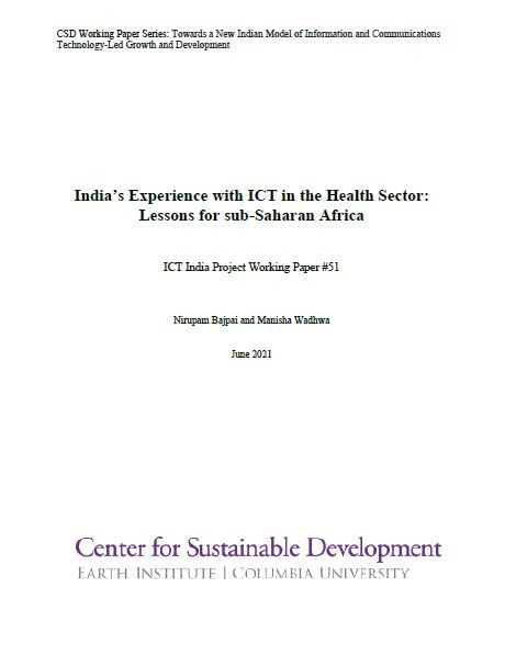 India’s Experience with ICT in the Health Sector: Lessons for sub-Saharan Africa