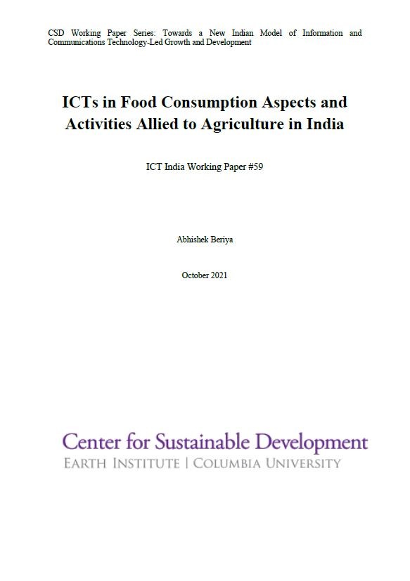 ICTs in Food Consumption Aspects and Activities Allied to Agriculture in India
